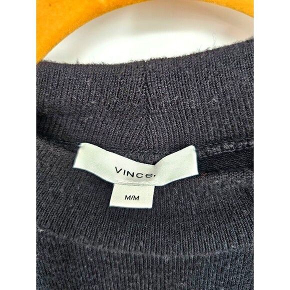 Vince Long Sleeve Fit & Flare Knit Dress Black Medium - Picture 4 of 4